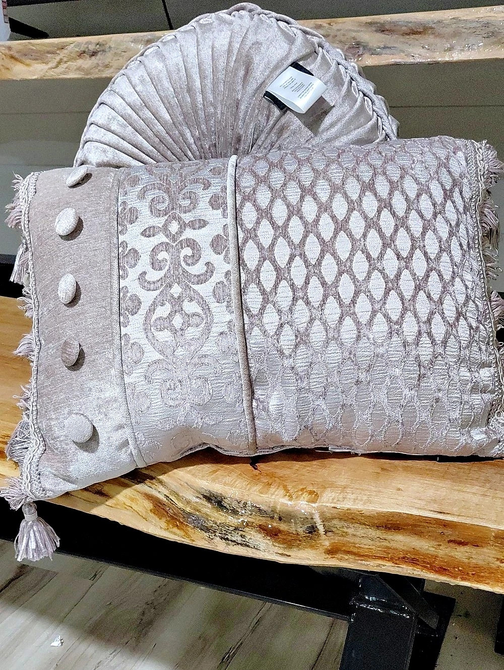 J Queen New York Belvedere Boudoir Throw Pillow Pink & Gray